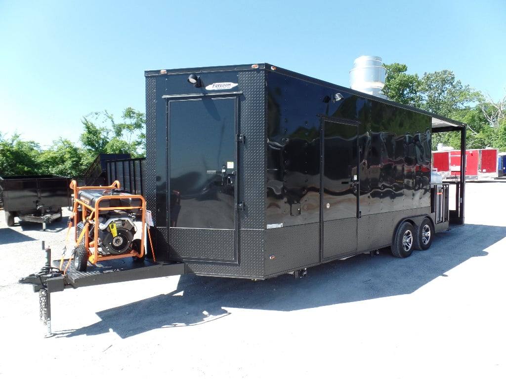 8.5' x 23' Concession Black BBQ Food Trailer With Appliances