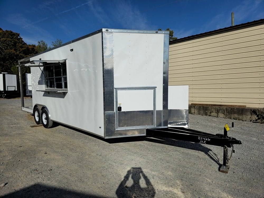 618-8.5-x-23-white-pizza-concession-trailer-vending-1.jpg 8.5' X 23' White Pizza Concession Trailer Vending