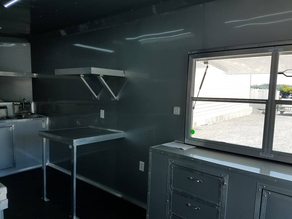 8.5' x 24' BBQ Porch Black Concession Food Trailer
