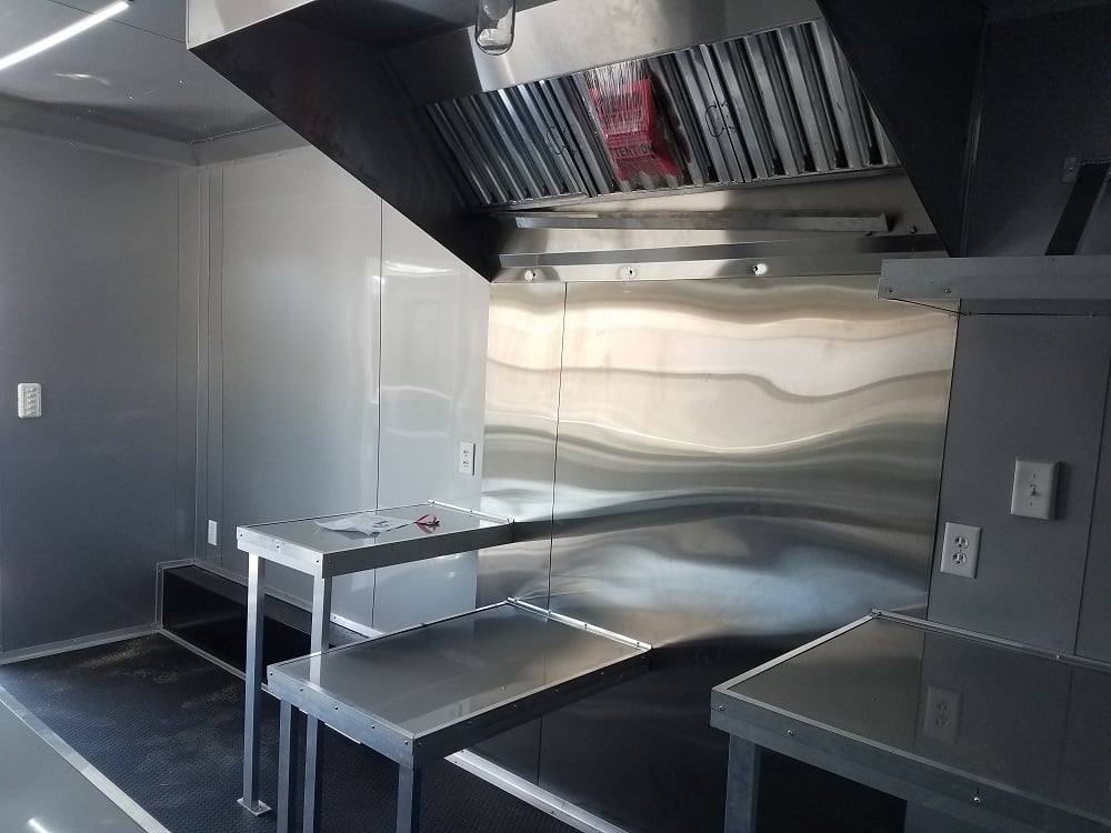 8.5' x 24' BBQ Porch Black Concession Food Trailer