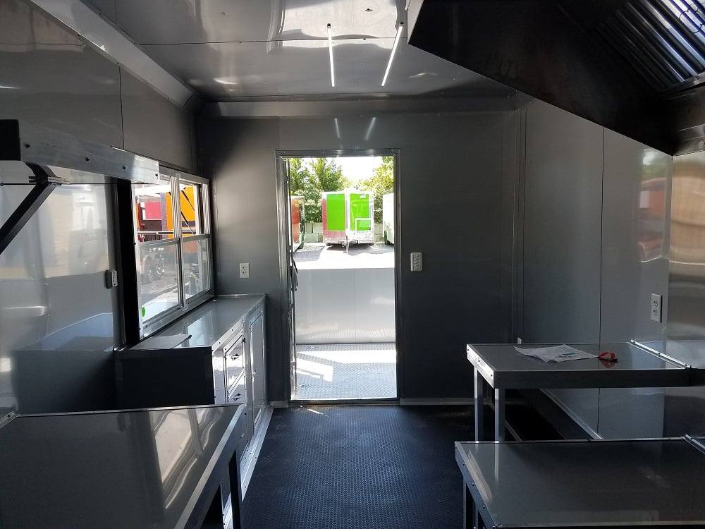 8.5' x 24' BBQ Porch Black Concession Food Trailer