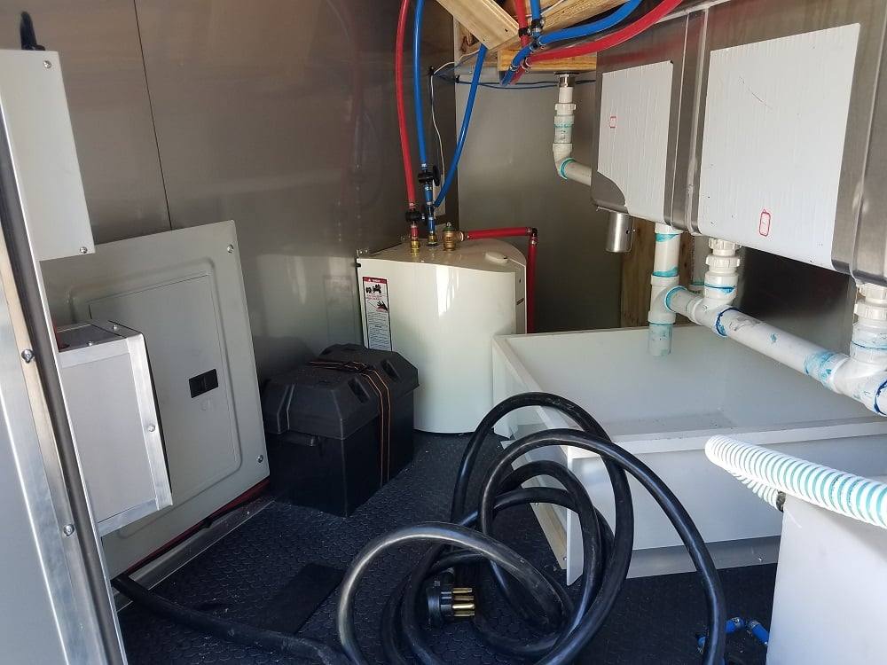 8.5' x 24' BBQ Porch Black Concession Food Trailer