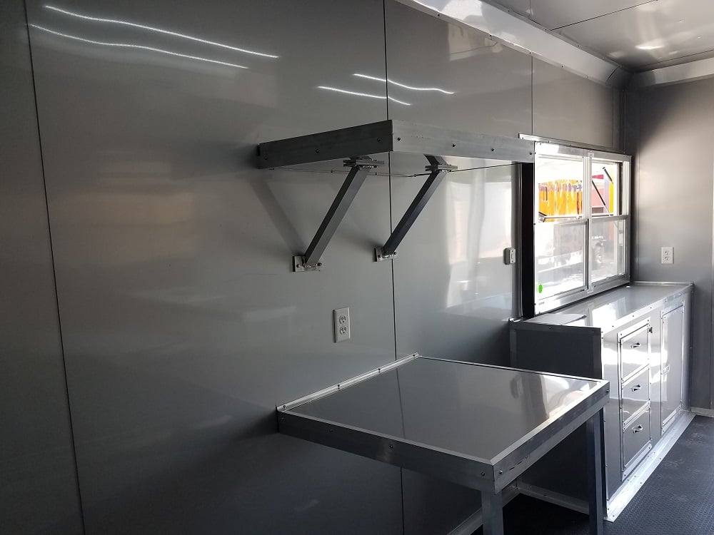 8.5' x 24' BBQ Porch Black Concession Food Trailer