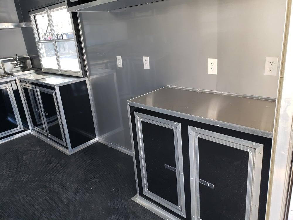 8.5' x 24' Black BBQ Porch Concession Food Trailer