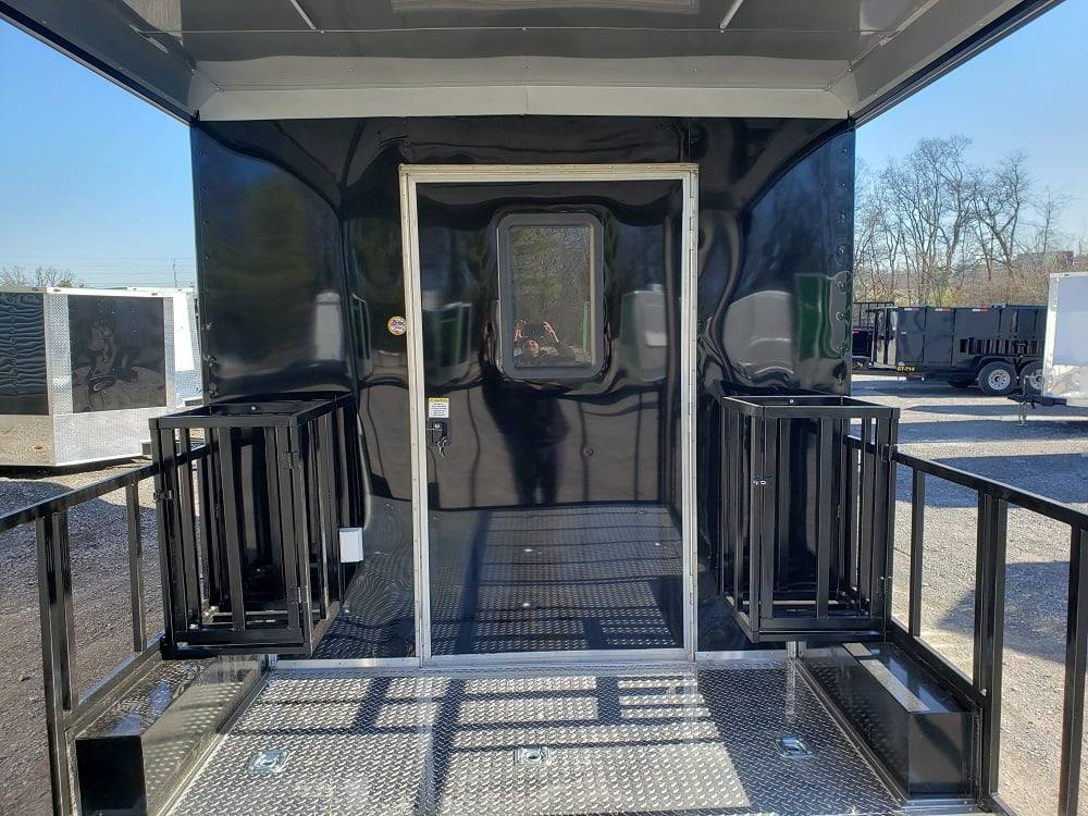 8.5' x 24' Black BBQ Porch Concession Food Trailer