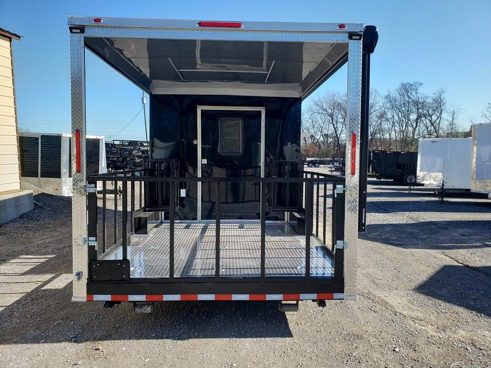 8.5' x 24' Black BBQ Porch Concession Food Trailer