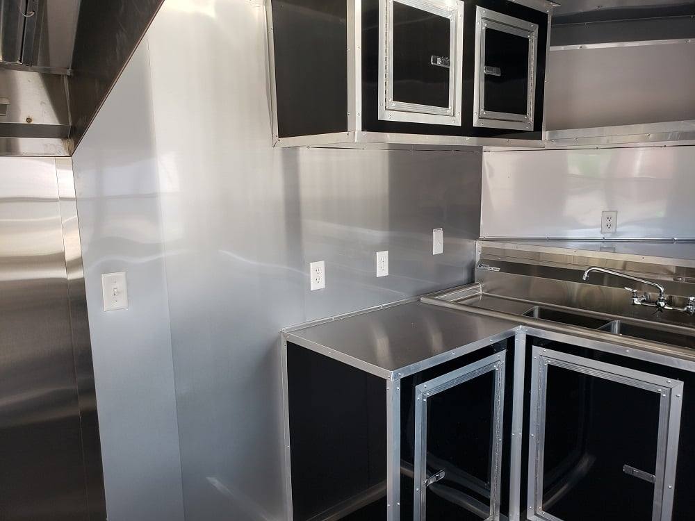 8.5' x 24' Black BBQ Porch Concession Food Trailer