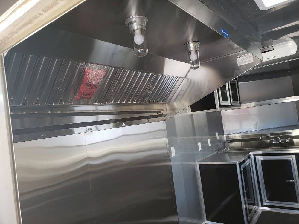 8.5' x 24' Black BBQ Porch Concession Food Trailer