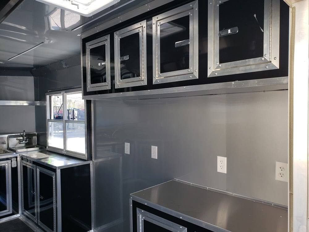 8.5' x 24' Black BBQ Porch Concession Food Trailer