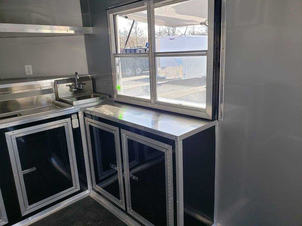 8.5' x 24' Black BBQ Porch Concession Food Trailer
