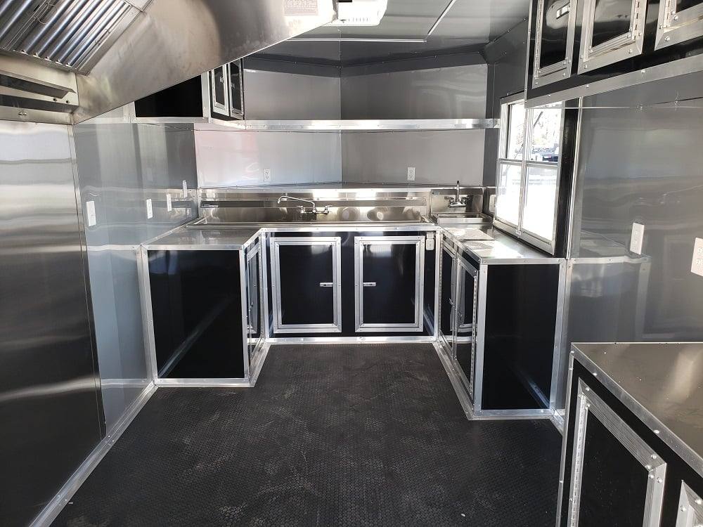 8.5' x 24' Black BBQ Porch Concession Food Trailer