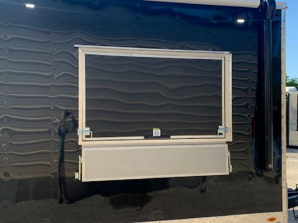 624-8.5-x-24-black-bbq-porch-concession-food-trailer-5.webp 8.5' x 24' Black BBQ Porch Concession Food Trailer