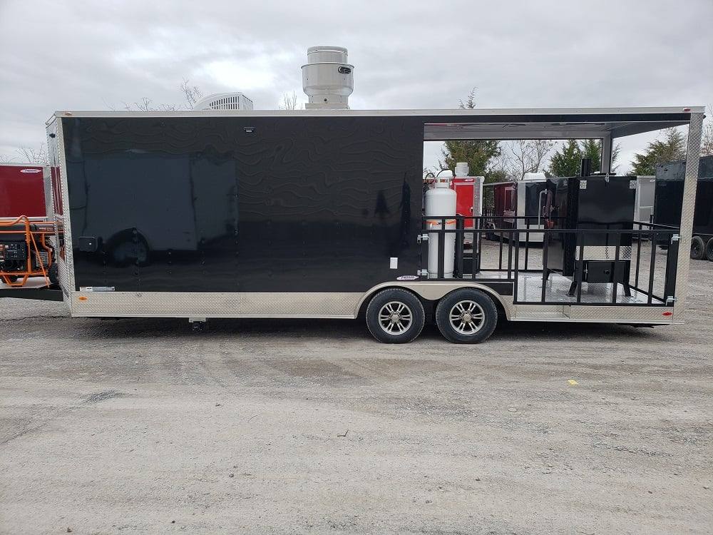 625-8.5-x-24-black-bbq-porch-concession-food-trailer-with-appliances-10.jpg 8.5' x 24' Black BBQ Porch Concession Food Trailer With Appliances