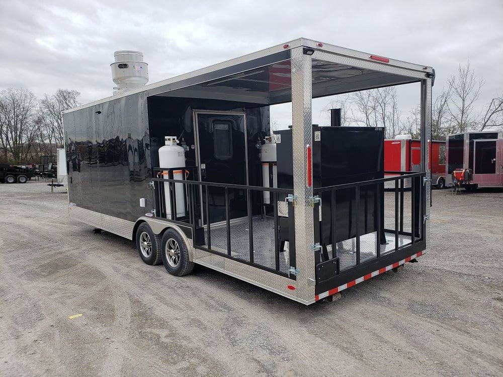 625-8.5-x-24-black-bbq-porch-concession-food-trailer-with-appliances-17.jpg 8.5' x 24' Black BBQ Porch Concession Food Trailer With Appliances