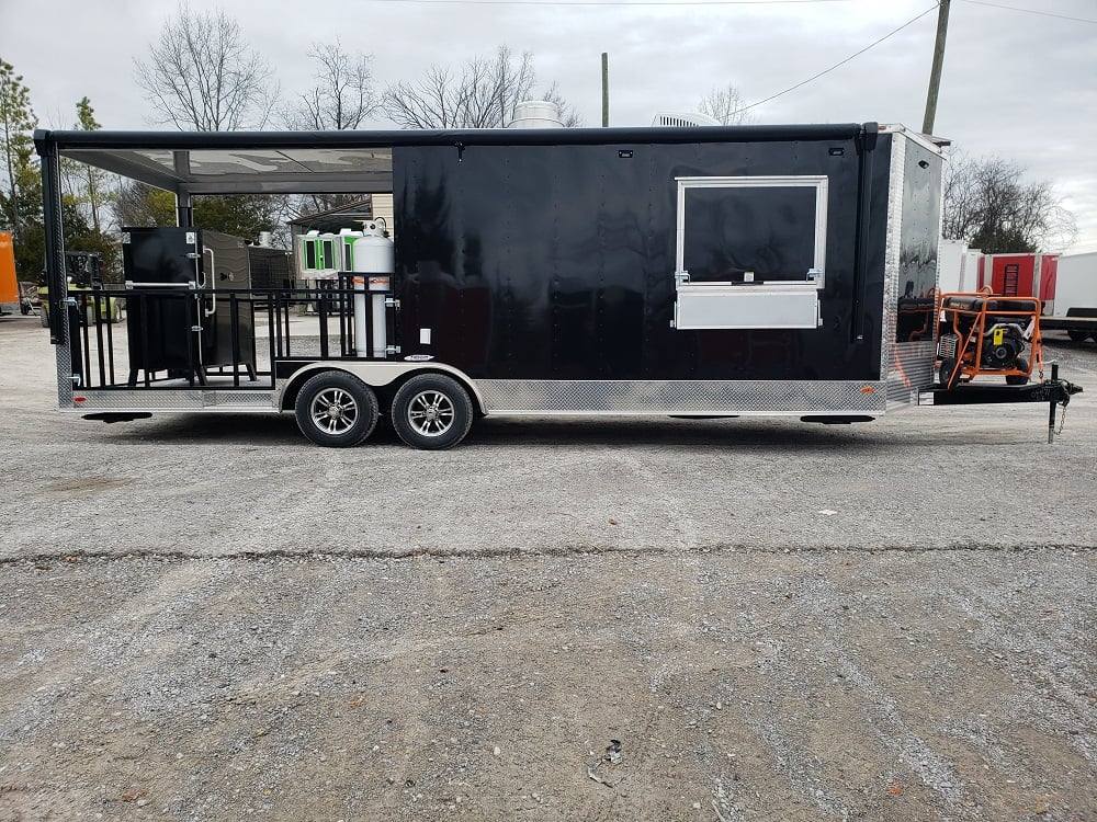 625-8.5-x-24-black-bbq-porch-concession-food-trailer-with-appliances-29.jpg 8.5' x 24' Black BBQ Porch Concession Food Trailer With Appliances