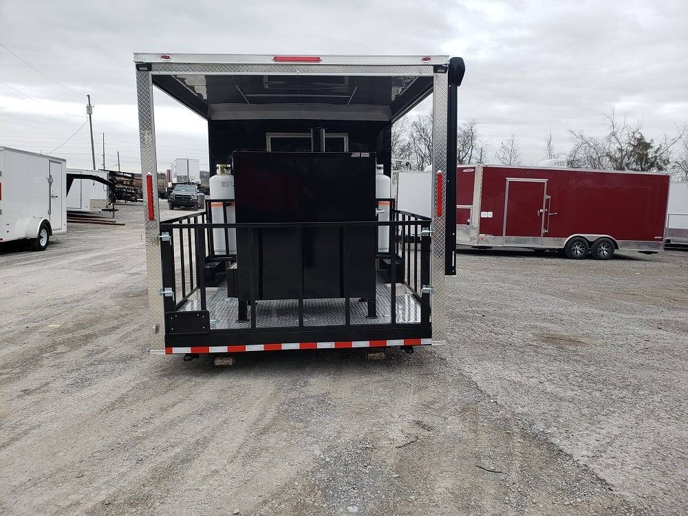 625-8.5-x-24-black-bbq-porch-concession-food-trailer-with-appliances-30.jpg 8.5' x 24' Black BBQ Porch Concession Food Trailer With Appliances