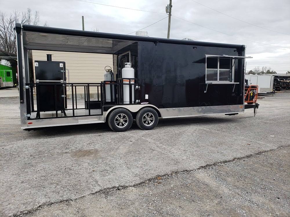 625-8.5-x-24-black-bbq-porch-concession-food-trailer-with-appliances-32.jpg 8.5' x 24' Black BBQ Porch Concession Food Trailer With Appliances