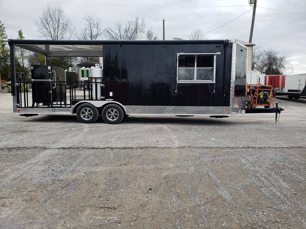 625-8.5-x-24-black-bbq-porch-concession-food-trailer-with-appliances-34.jpg 8.5' x 24' Black BBQ Porch Concession Food Trailer With Appliances