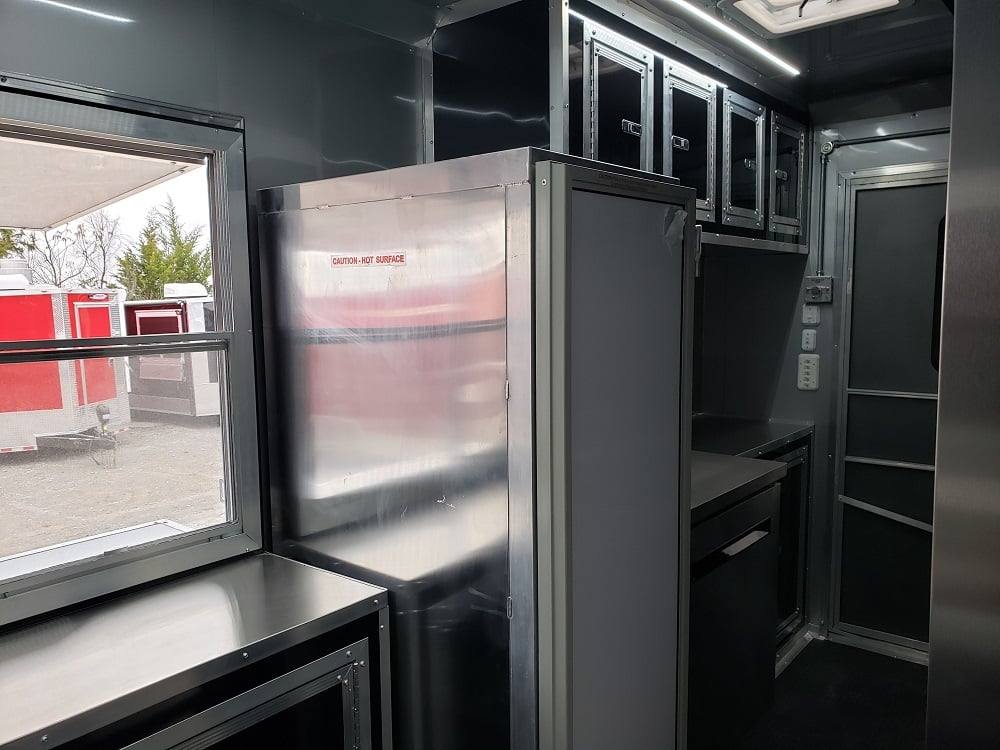625-8.5-x-24-black-bbq-porch-concession-food-trailer-with-appliances-5.jpg 8.5' x 24' Black BBQ Porch Concession Food Trailer With Appliances