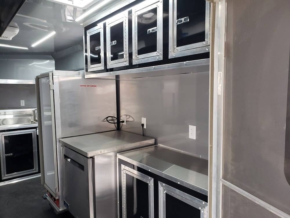 625-8.5-x-24-black-bbq-porch-concession-food-trailer-with-appliances-6.jpg 8.5' x 24' Black BBQ Porch Concession Food Trailer With Appliances