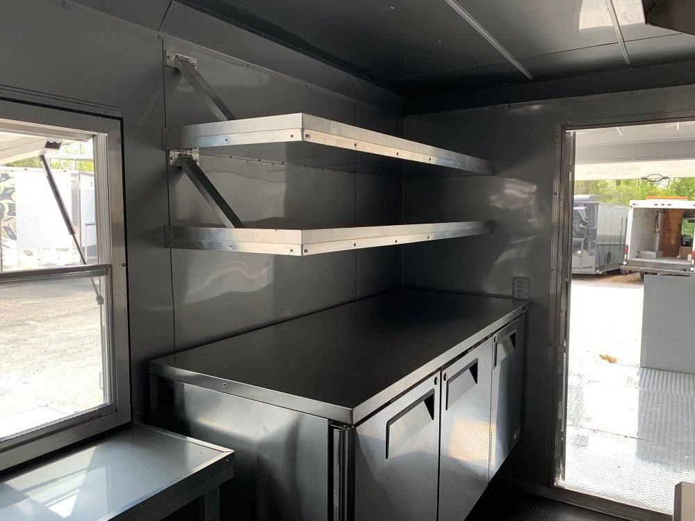 626-8.5-x-24-black-bbq-porch-concession-food-trailer-with-appliances-13.jpg 8.5' x 24' Black BBQ Porch Concession Food Trailer with Appliances