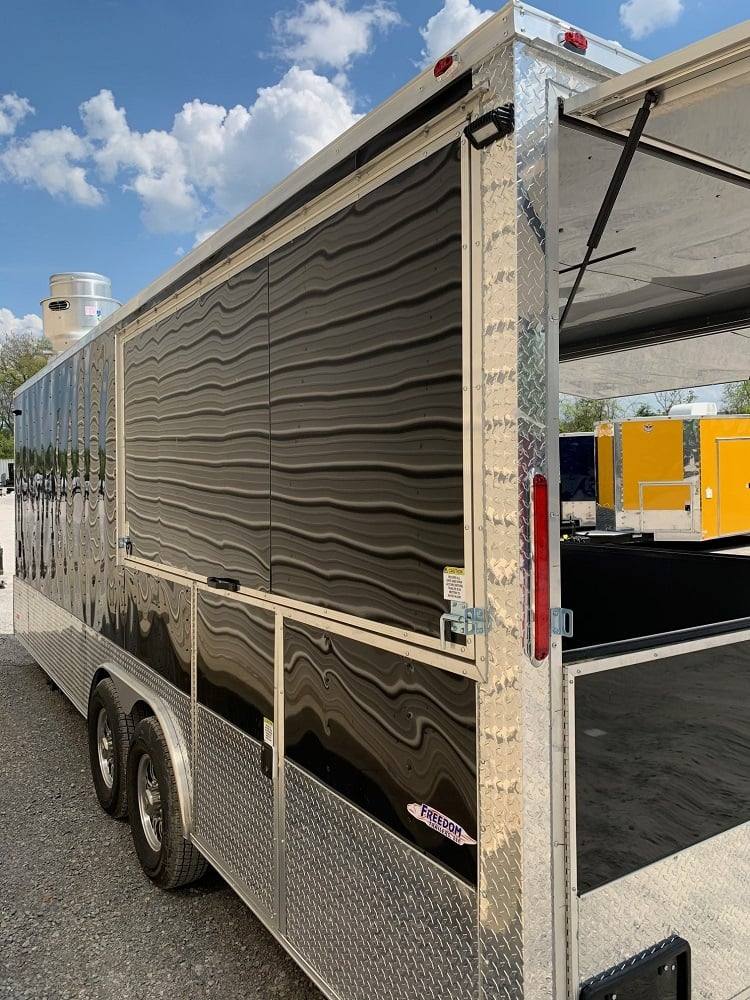 626-8.5-x-24-black-bbq-porch-concession-food-trailer-with-appliances-18.jpg 8.5' x 24' Black BBQ Porch Concession Food Trailer with Appliances