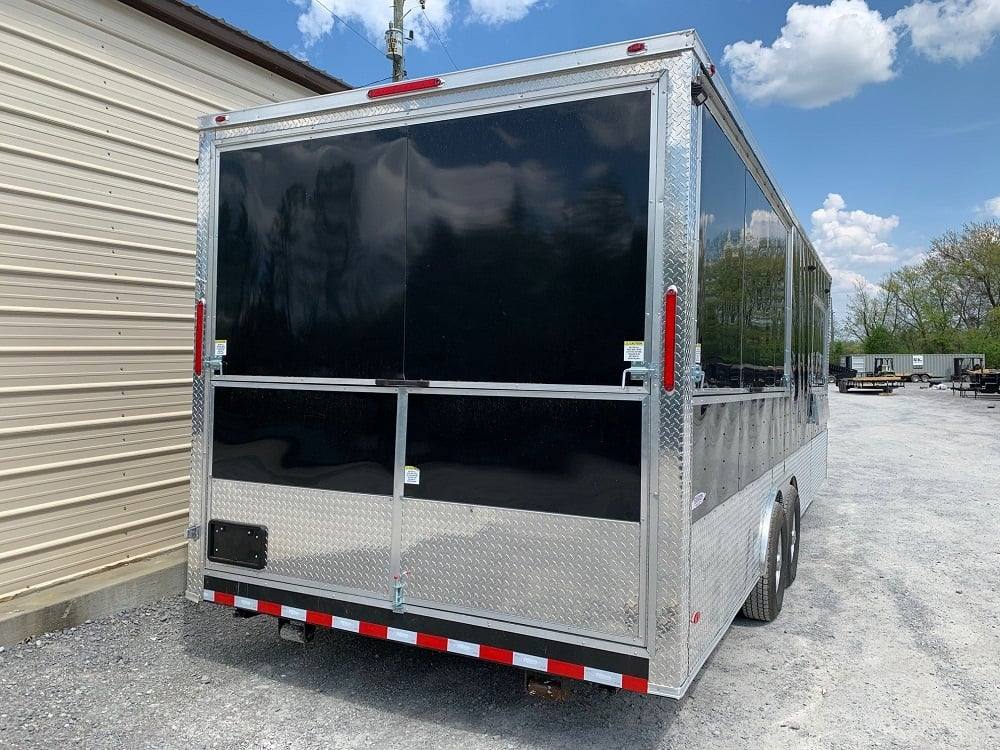626-8.5-x-24-black-bbq-porch-concession-food-trailer-with-appliances-4.jpg 8.5' x 24' Black BBQ Porch Concession Food Trailer with Appliances