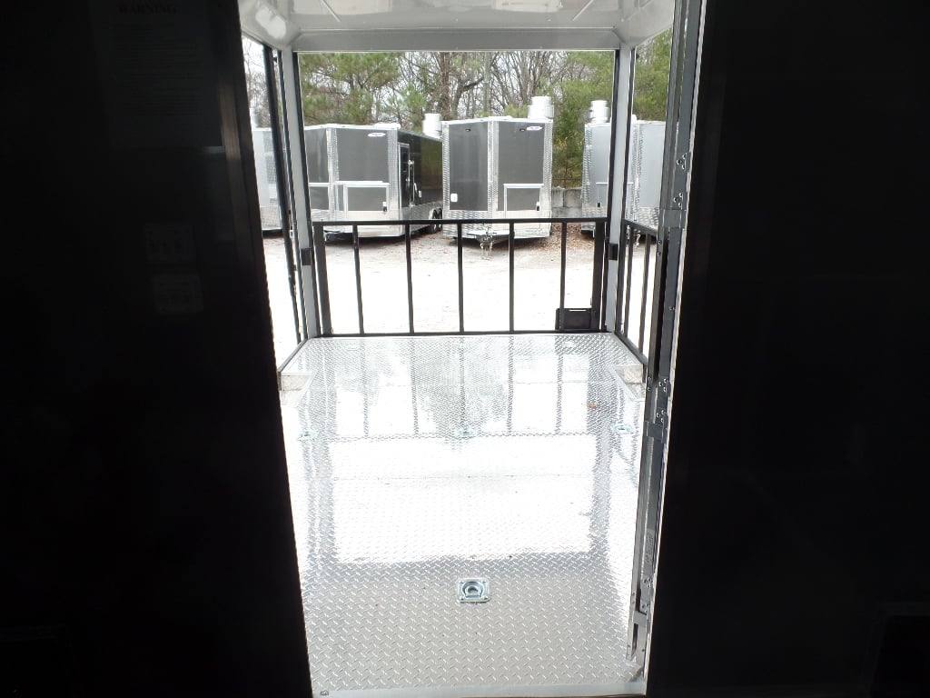 627-8.5-x-24-black-bbq-porch-style-concession-food-trailer-15.jpg 8.5' x 24' Black BBQ Porch Style Concession Food Trailer