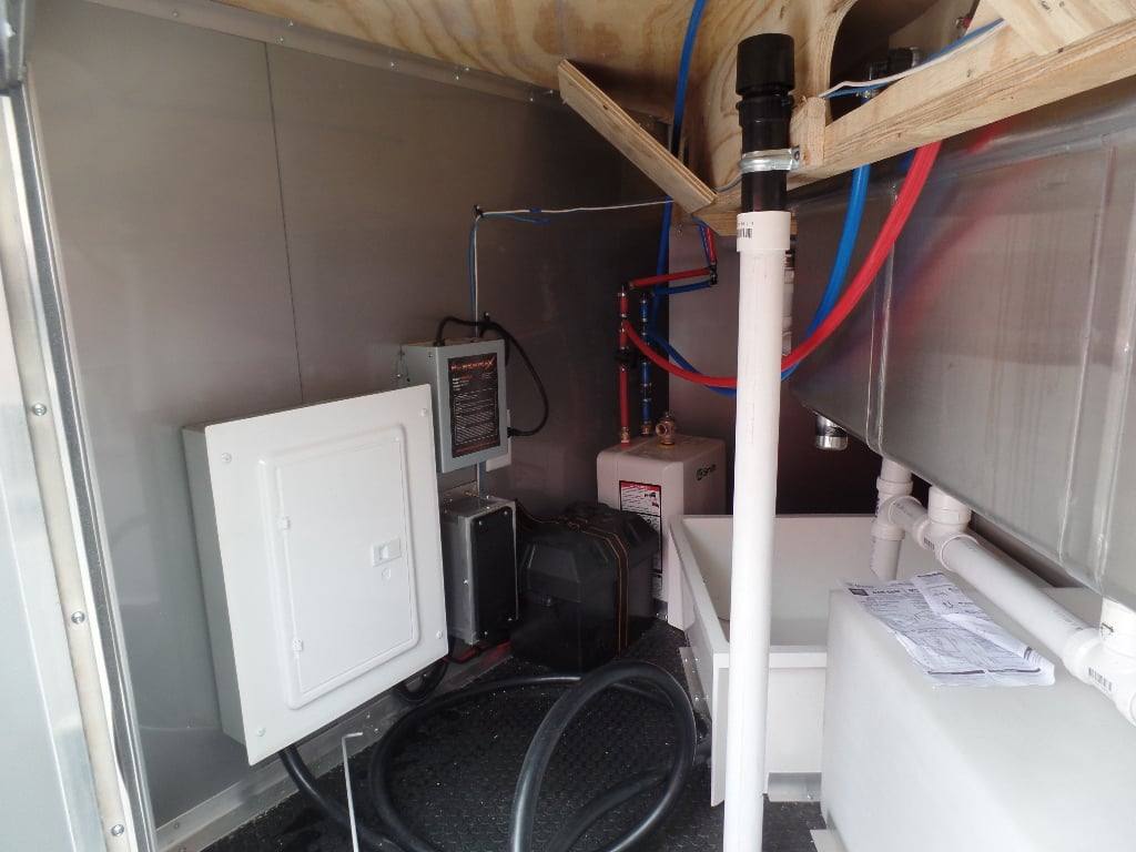 627-8.5-x-24-black-bbq-porch-style-concession-food-trailer-4.jpg 8.5' x 24' Black BBQ Porch Style Concession Food Trailer