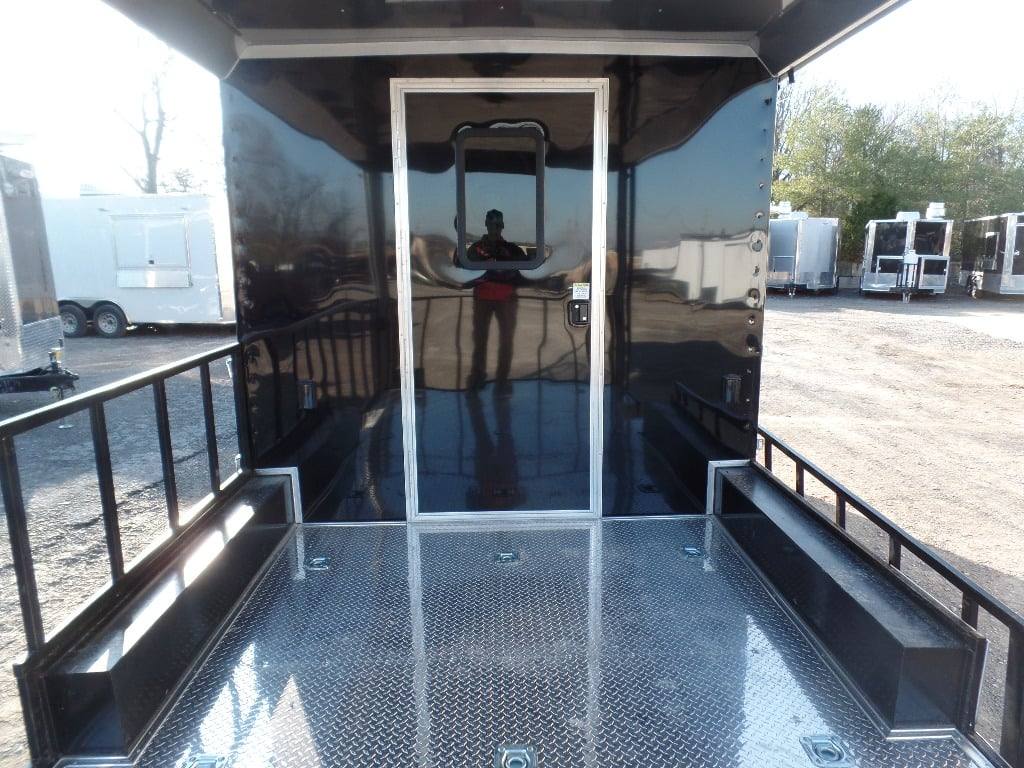 628-8.5-x-24-black-bbq-porch-style-concession-food-trailer-with-appliances-10.jpg 8.5' x 24' Black BBQ Porch Style Concession Food Trailer With Appliances