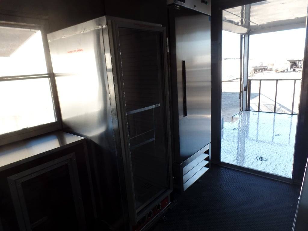 628-8.5-x-24-black-bbq-porch-style-concession-food-trailer-with-appliances-18.jpg 8.5' x 24' Black BBQ Porch Style Concession Food Trailer With Appliances