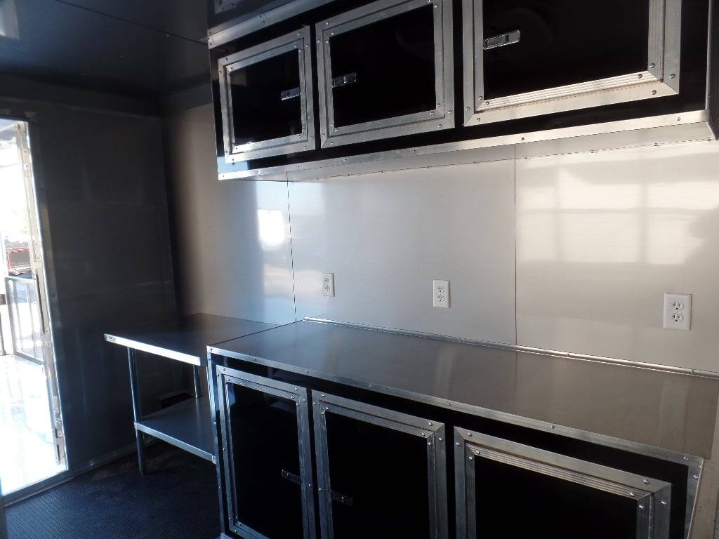 628-8.5-x-24-black-bbq-porch-style-concession-food-trailer-with-appliances-26.jpg 8.5' x 24' Black BBQ Porch Style Concession Food Trailer With Appliances