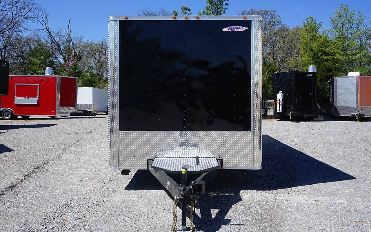 629-8.5-x-24-black-bbq-porch-style-concession-trailer-9.jpg 8.5' x 24' Black BBQ Porch Style Concession Trailer