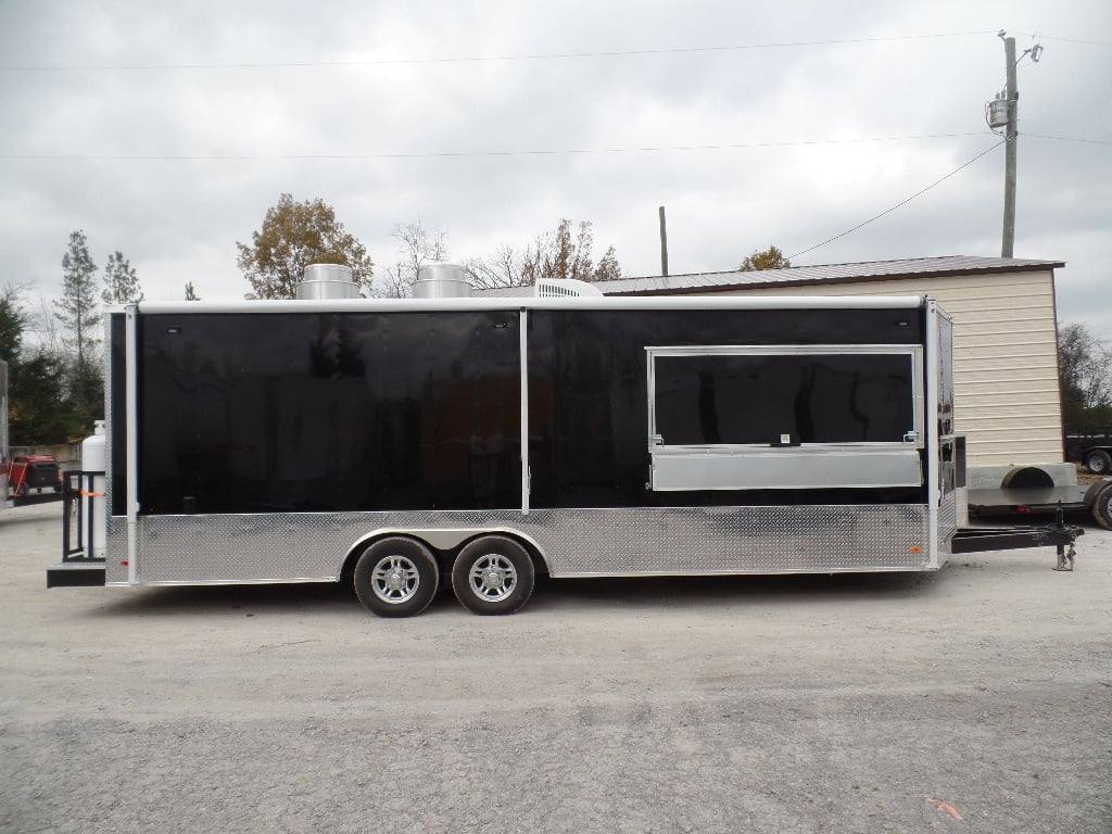 633-8.5-x-24-black-concession-food-trailer-with-appliances-12.jpg 8.5' x 24' Black Concession Food Trailer With Appliances