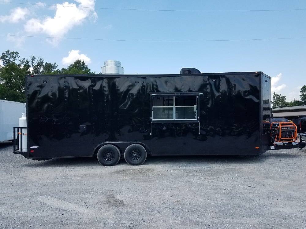 634-8.5-x-24-black-concession-food-trailer-with-appliances-1.jpg 8.5' x 24' Black Concession Food Trailer with Appliances