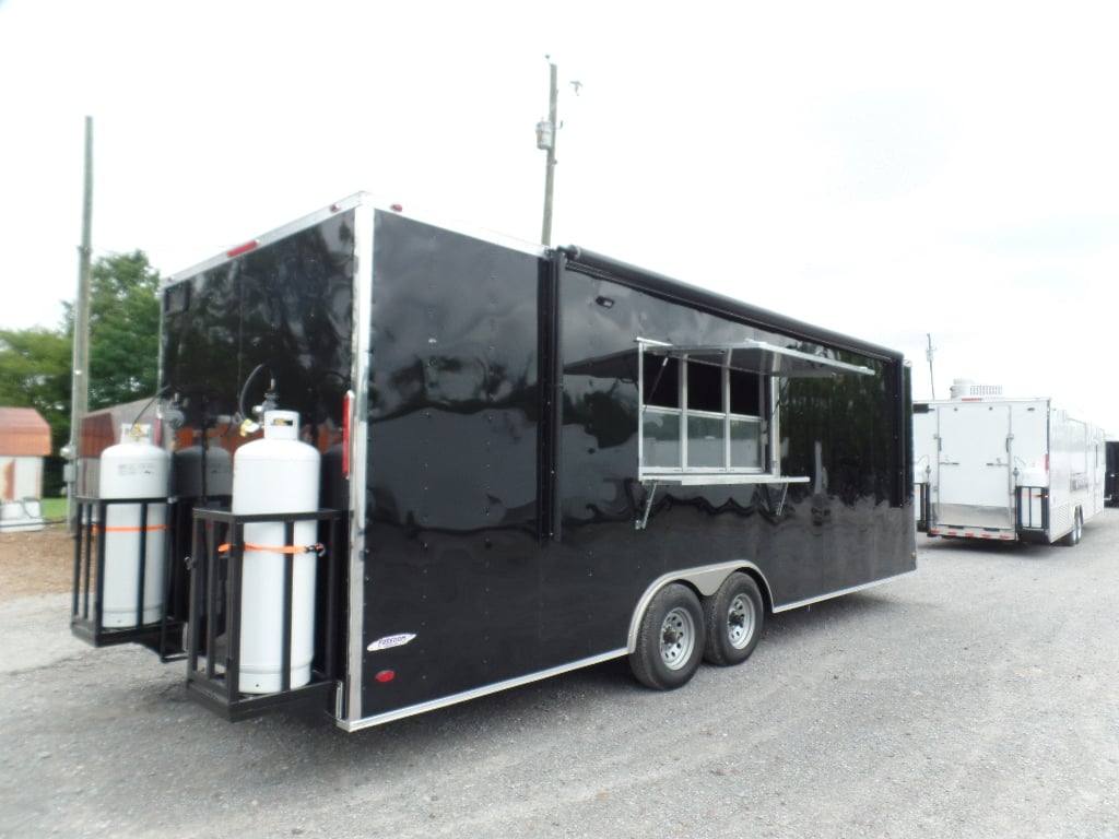 637-8.5-x-24-black-food-concession-trailer-with-appliances-1.jpg 8.5' x 24' Black Food Concession Trailer With Appliances