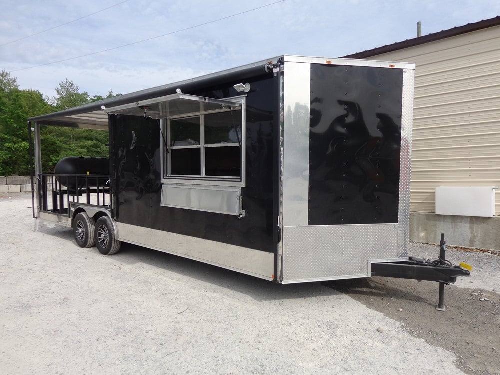 638-8.5-x-24-black-porch-bbq-concession-food-trailer-with-appliances-13.jpg 8.5' x 24' Black Porch BBQ Concession Food Trailer With Appliances