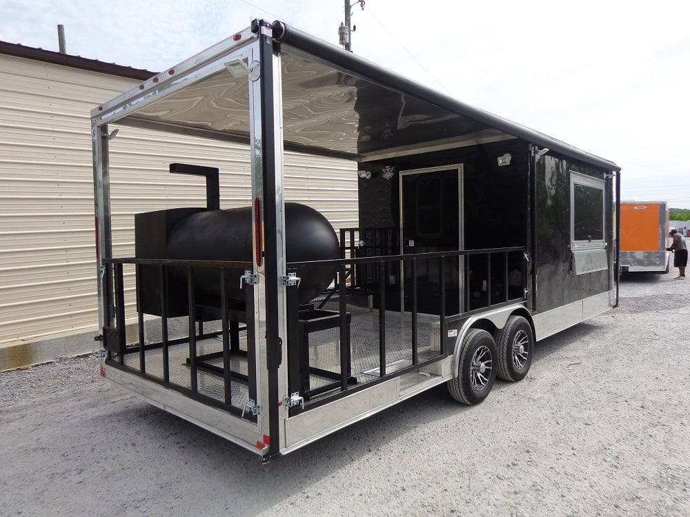 638-8.5-x-24-black-porch-bbq-concession-food-trailer-with-appliances-17.jpg 8.5' x 24' Black Porch BBQ Concession Food Trailer With Appliances