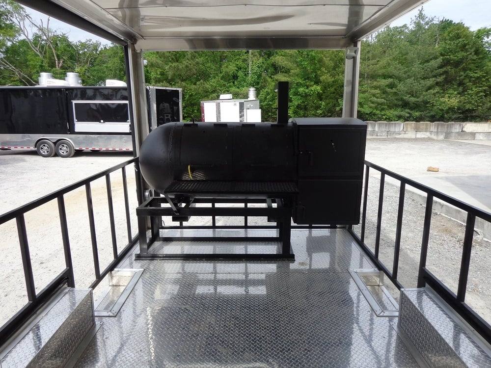 638-8.5-x-24-black-porch-bbq-concession-food-trailer-with-appliances-2.jpg 8.5' x 24' Black Porch BBQ Concession Food Trailer With Appliances