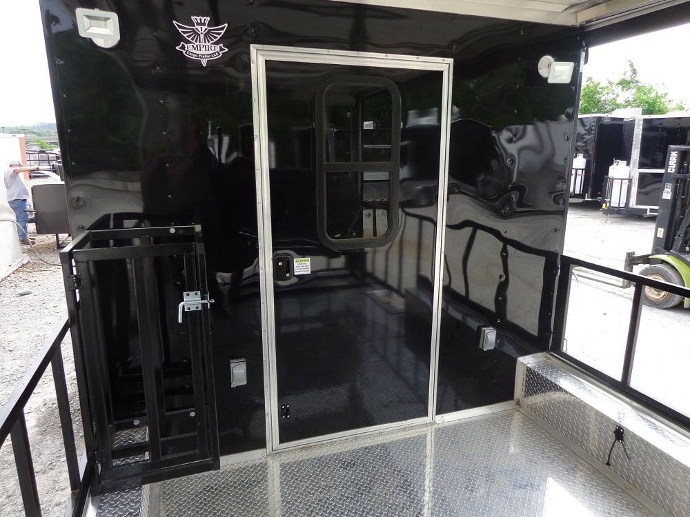 638-8.5-x-24-black-porch-bbq-concession-food-trailer-with-appliances-22.jpg 8.5' x 24' Black Porch BBQ Concession Food Trailer With Appliances