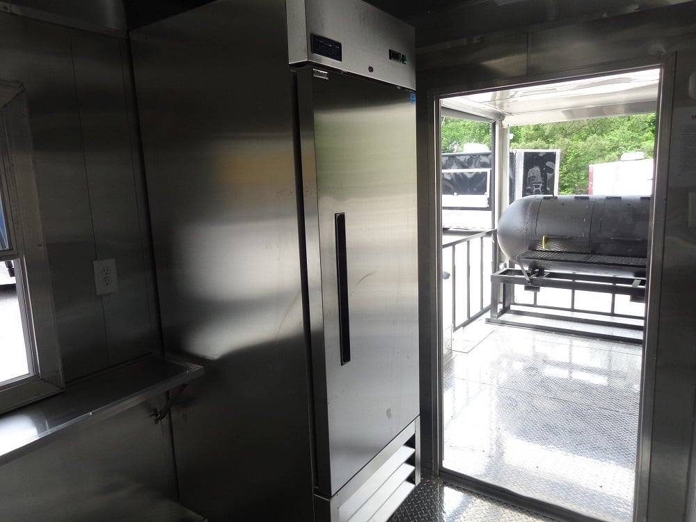 638-8.5-x-24-black-porch-bbq-concession-food-trailer-with-appliances-9.jpg 8.5' x 24' Black Porch BBQ Concession Food Trailer With Appliances