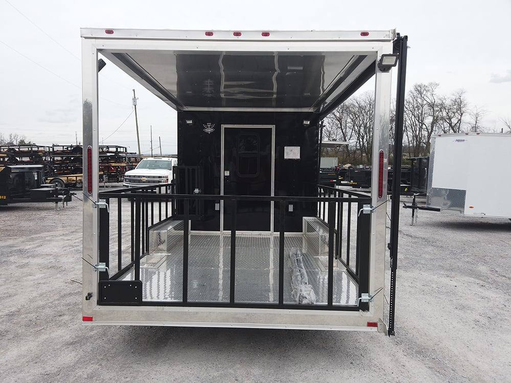 639-8.5-x-24-black-porch-style-bbq-concession-food-trailer-19.jpg 8.5' x 24' Black Porch Style BBQ Concession Food Trailer