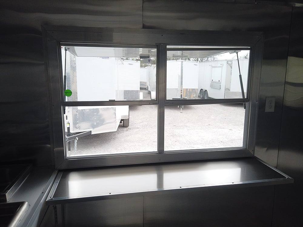639-8.5-x-24-black-porch-style-bbq-concession-food-trailer-7.jpg 8.5' x 24' Black Porch Style BBQ Concession Food Trailer