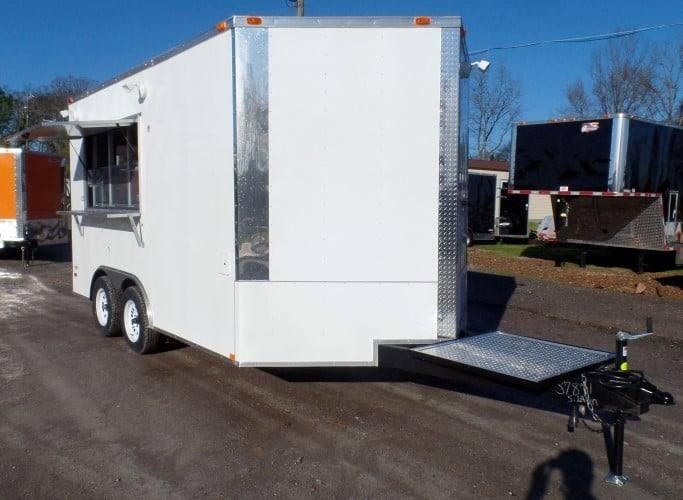 8.5' x 14' White Concession Food Trailer Event Catering