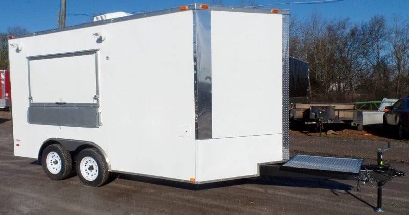 8.5' x 14' White Concession Food Trailer Event Catering