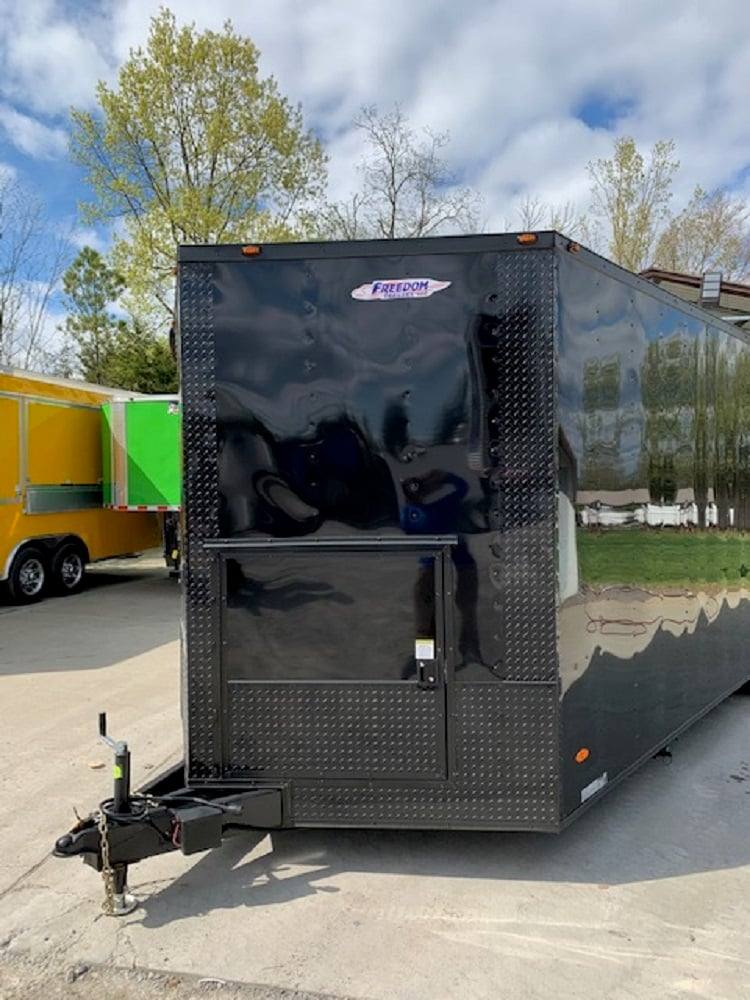 640-8.5-x-24-black-porch-style-bbq-concession-food-trailer-11.jpg 8.5' x 24' Black Porch Style BBQ Concession Food Trailer