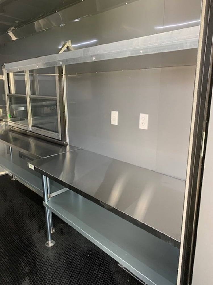 640-8.5-x-24-black-porch-style-bbq-concession-food-trailer-15.jpg 8.5' x 24' Black Porch Style BBQ Concession Food Trailer