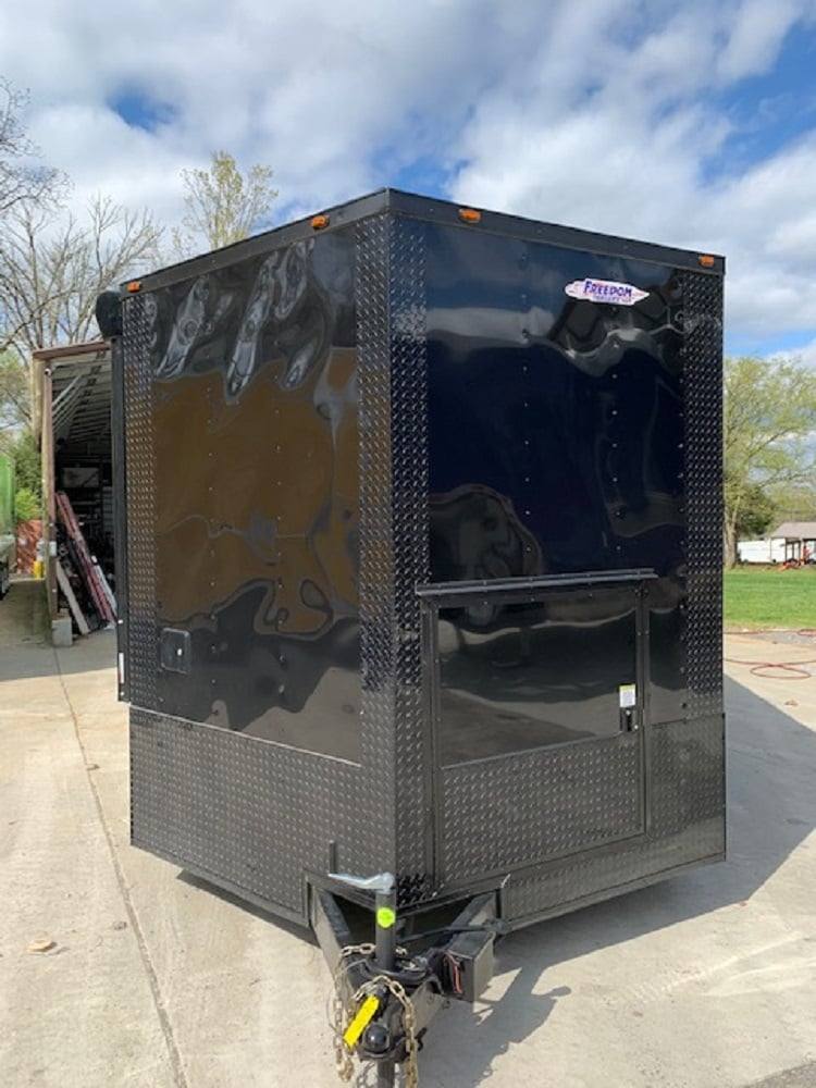 640-8.5-x-24-black-porch-style-bbq-concession-food-trailer-17.jpg 8.5' x 24' Black Porch Style BBQ Concession Food Trailer