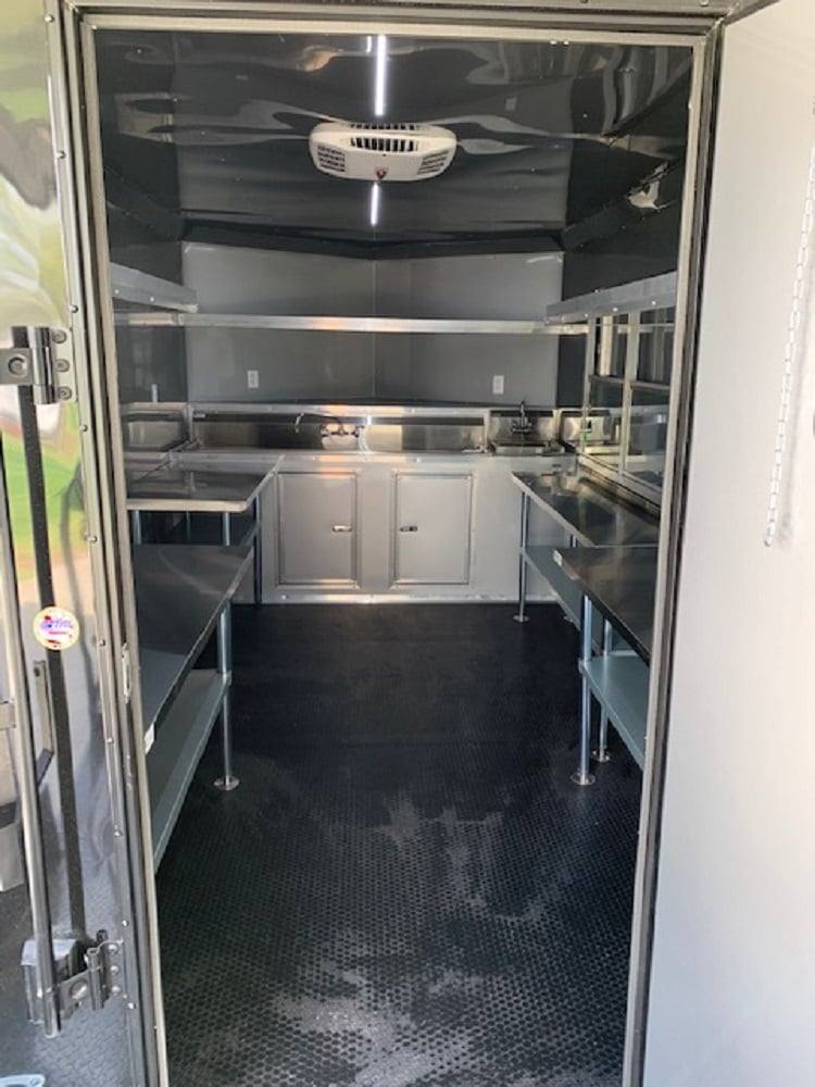 640-8.5-x-24-black-porch-style-bbq-concession-food-trailer-3.jpg 8.5' x 24' Black Porch Style BBQ Concession Food Trailer