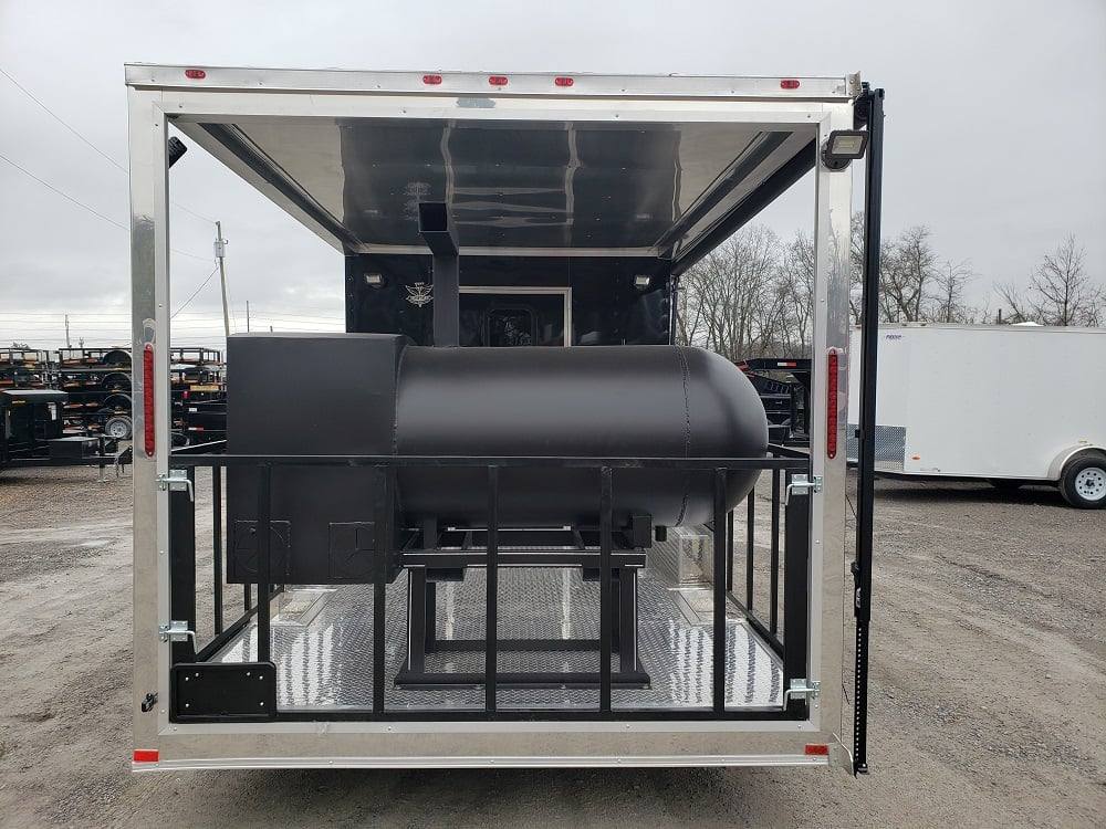 641-8.5-x-24-black-porch-style-bbq-vending-food-trailer-with-appliances-10.jpg 8.5' x 24' Black Porch Style BBQ Vending Food Trailer with Appliances